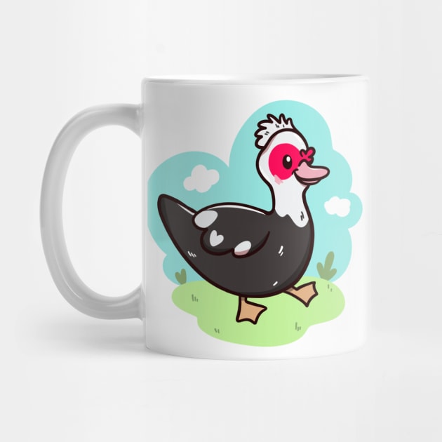 Kawaii Muscovy duck by Jurassic Ink